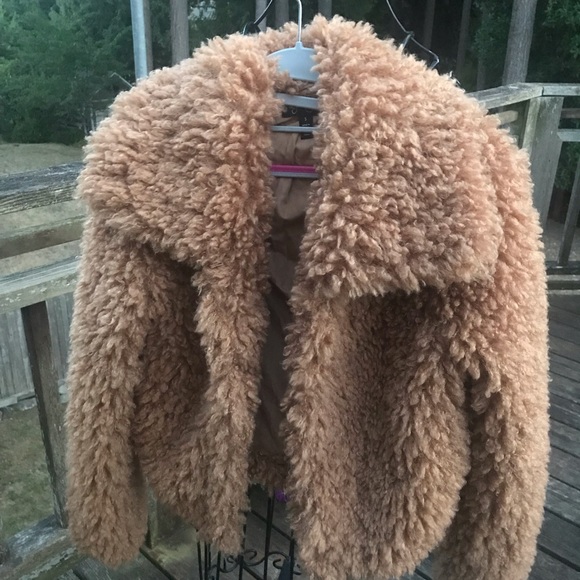 Jessica Simpson | Burro Brown Sasha Faux Fur Jacket Size Small - Picture 4 of 13